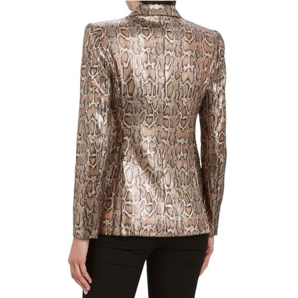 IEENA for Mac Duggal Sequin Leopard Print Blazer Sz 6 NWT - Picture 4 of 16